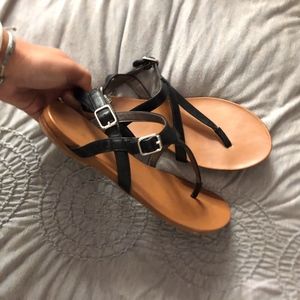 black sandals